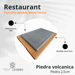 11. Tabla con piedra volcanica 36cm*24cm*2,5cm. 400º