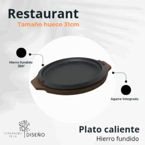 09. Tablas madera con plato hierro fundido. MAX 350º
